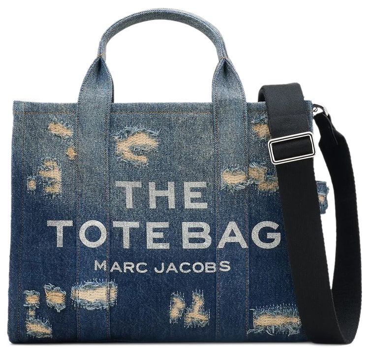 Marc Jacobs Rip And Repair Denim Medium Tote Bag PunkIndigo