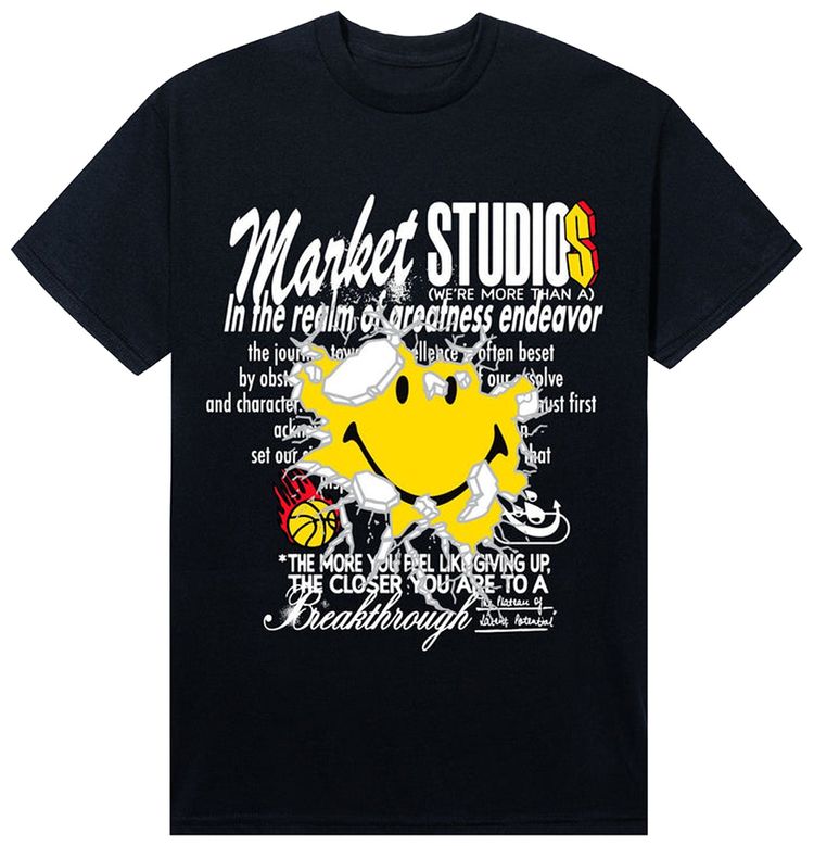 Market Smiley Greatness T Shirt Black