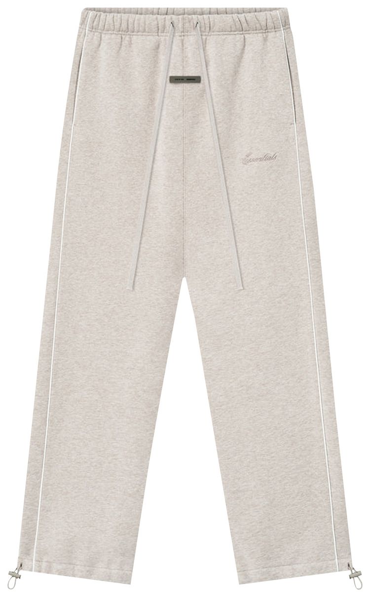 Fear of God Essentials Relaxed Fleece Sweatpant With Piping Heather StoneCloud White