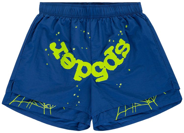 Sp5der OG Web Double Layer Short Blue