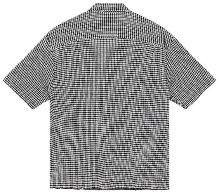 Stussy Crinkled Check Short Sleeve Shirt Black