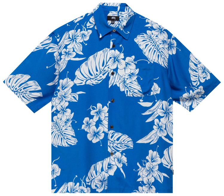 Stussy Hawaiian Short Sleeve Shirt Blue