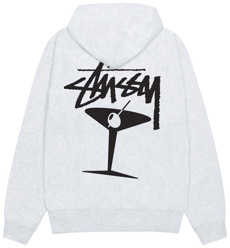 Stussy Martini Zip Hoodie Ash Heather