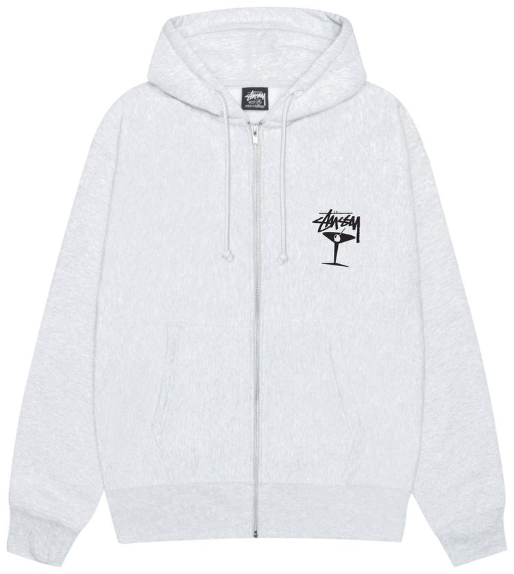 Stussy Martini Zip Hoodie Ash Heather