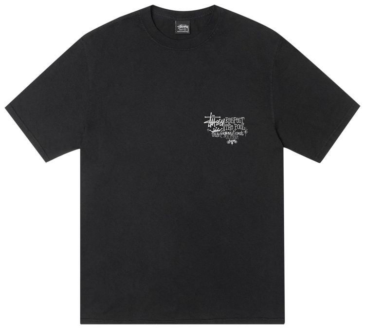 Stussy Respect The Pool Tee Pigment Dyed Black