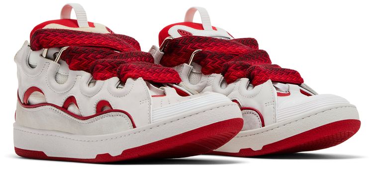 Lanvin Curb Sneakers White Red
