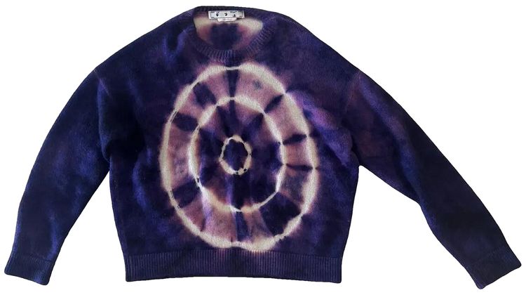 Off White Tie Dye Mohair Skate Sweater Purple