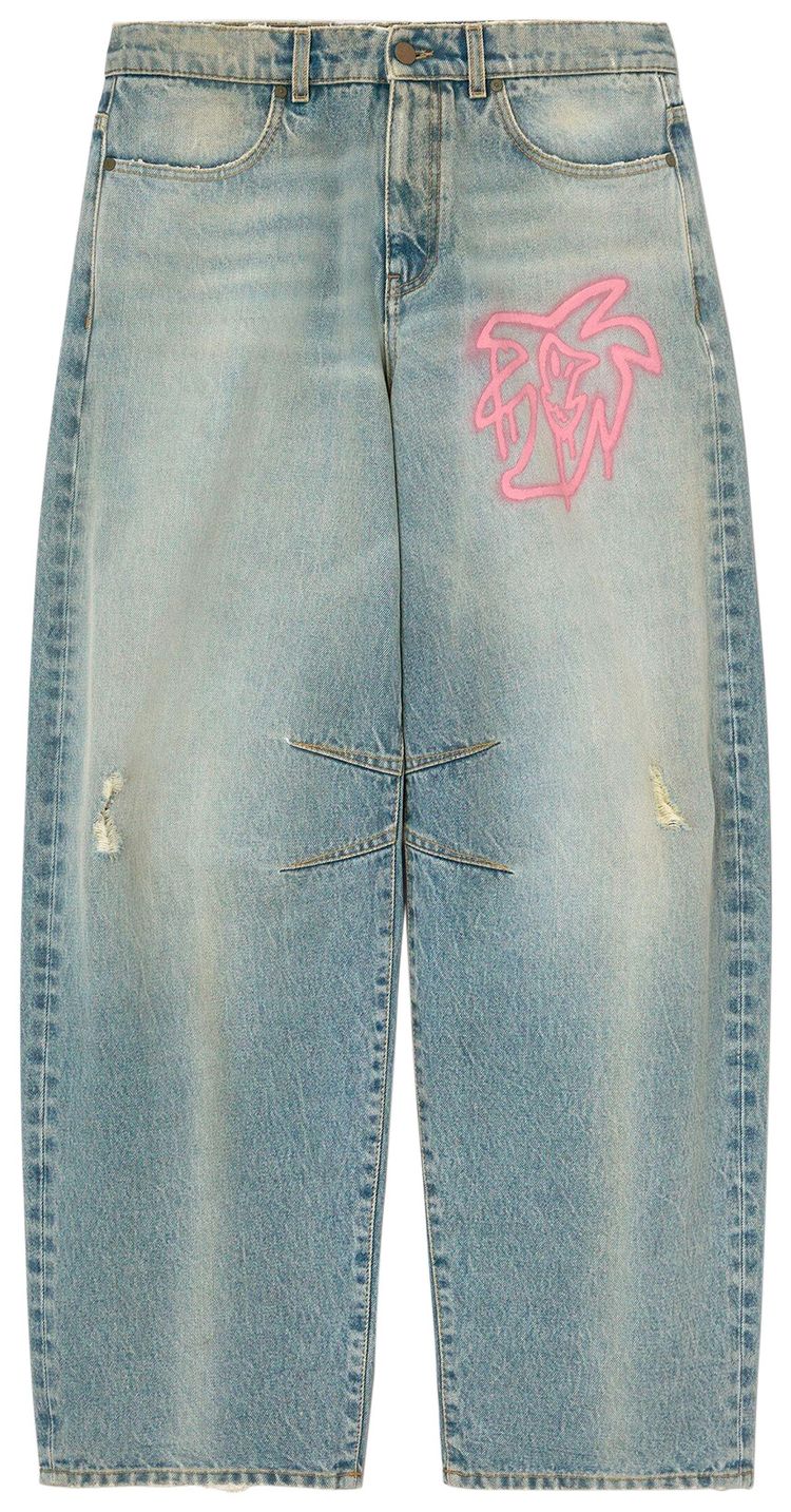 Palm Angels Hunter Carrot Denim Pants Light Blue
