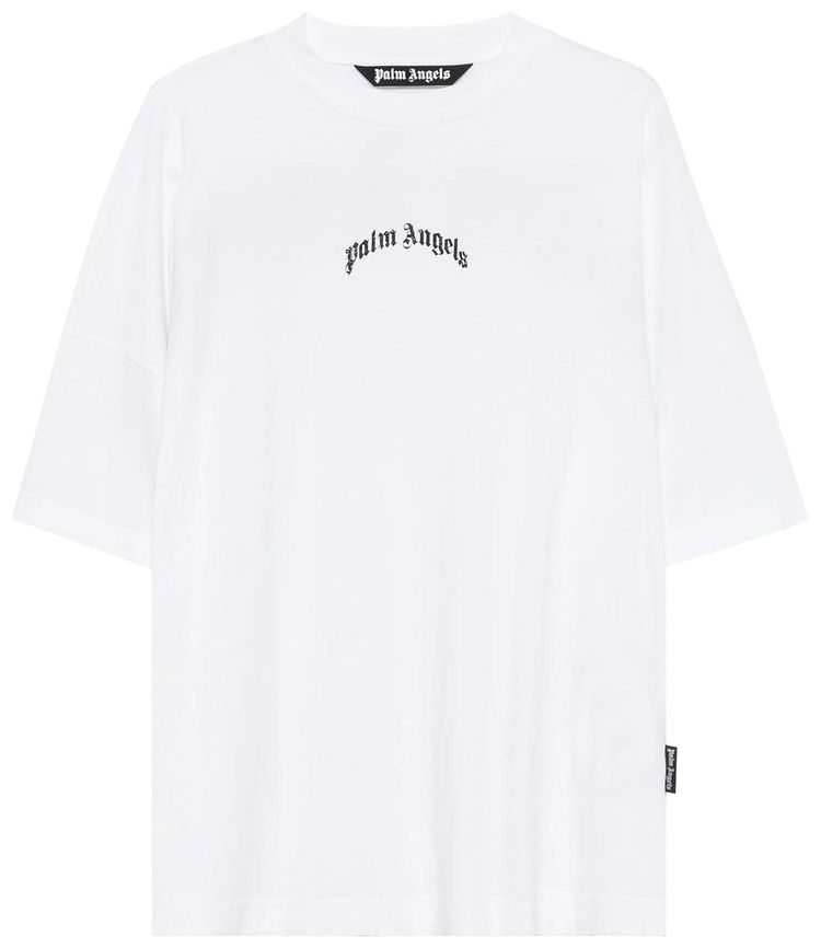 Palm Angels Back Curved Logo Over T Shirt Off White
