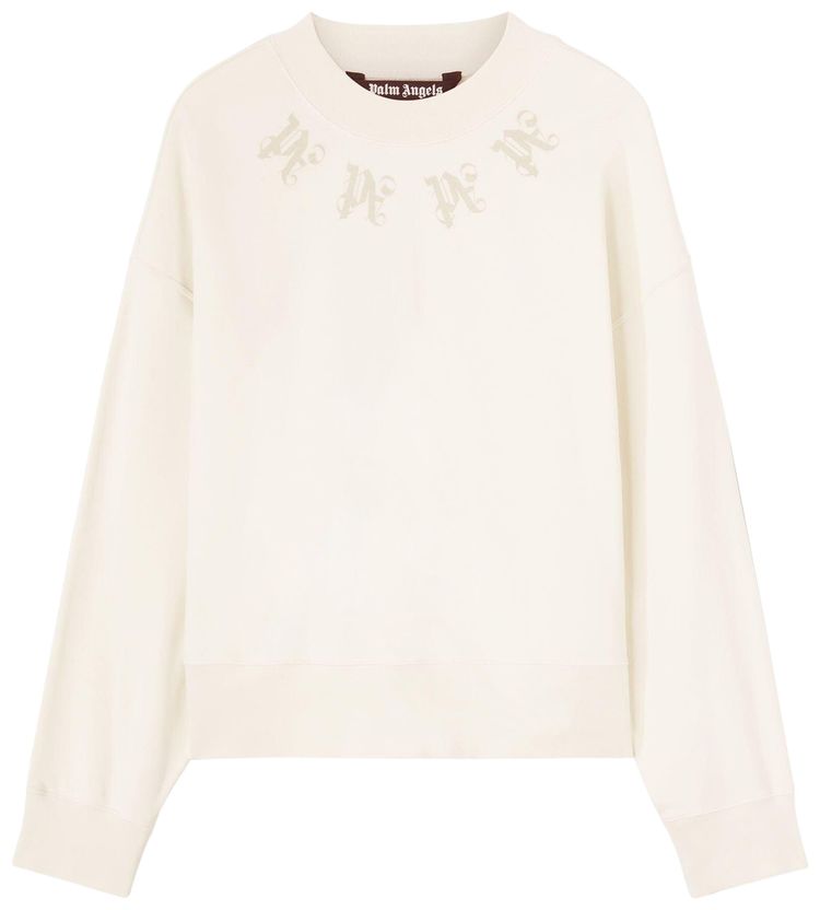 Palm Angels Statement Monogram Sweatshirt Light Beige