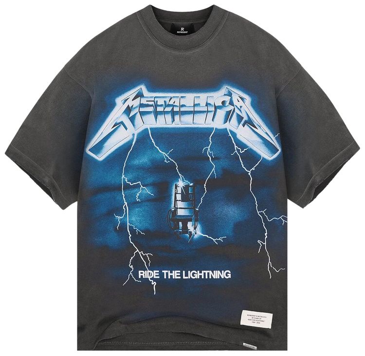Represent Clo Metallica Ride the Lightning T Shirt Vintage Grey