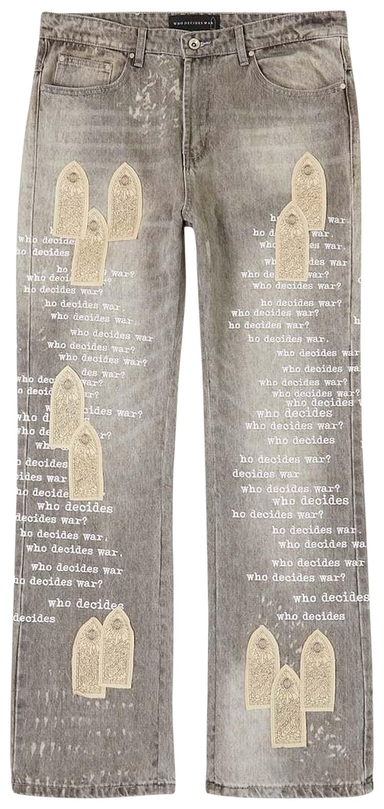 Who Decides War Scripture Jeans Vintage Grey