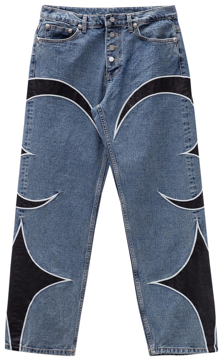 Thug Club Leather Washing Jeans BlueBlack