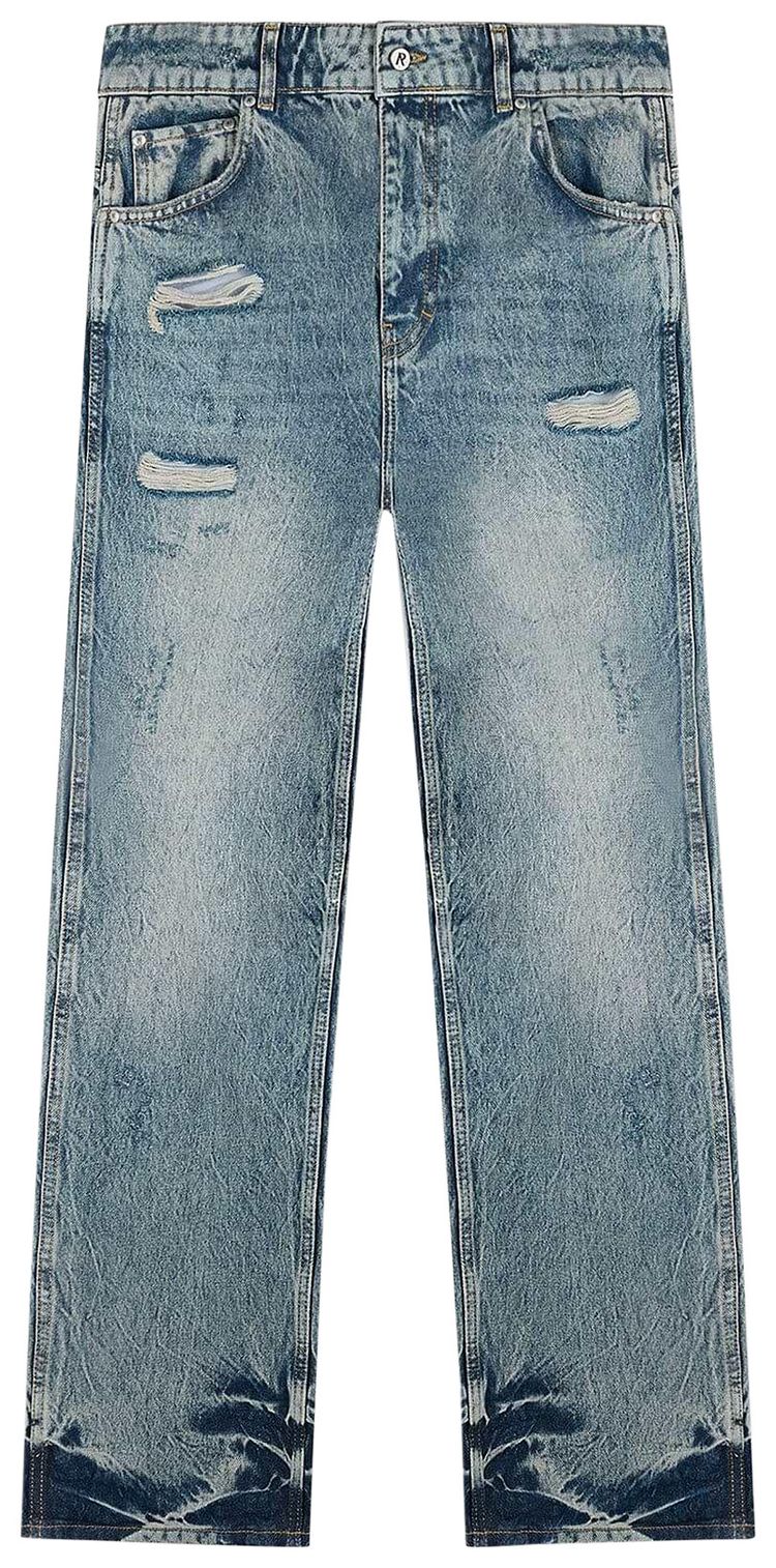 Represent Clo R3 Distressed Baggy Jeans BlueCream