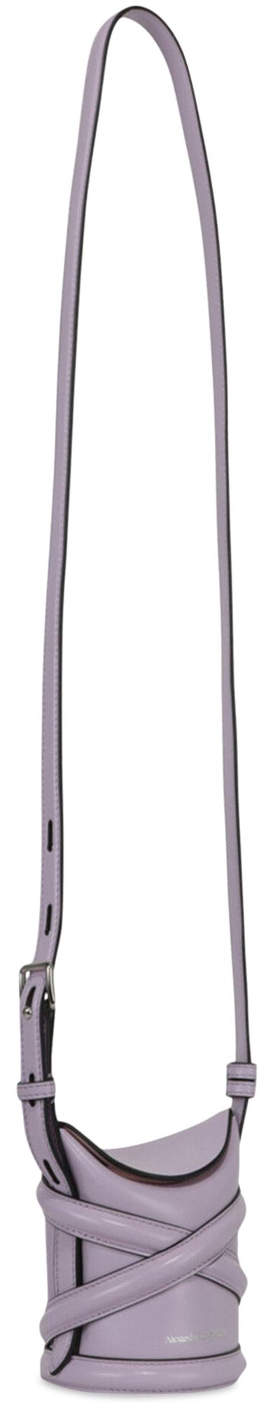 Alexander McQueen Mini Curve Leather Bucket Bag Lilac