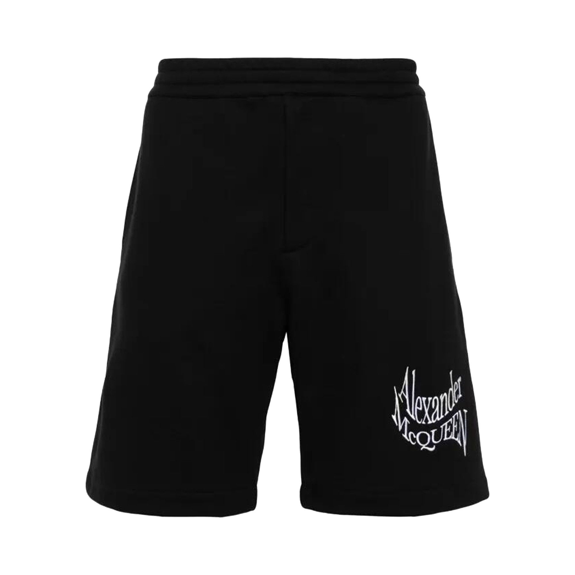 Buy Alexander McQueen Logo Embroidered Track Shorts 'Black