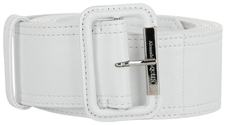 Alexander McQueen Extra Long Trench Belt White
