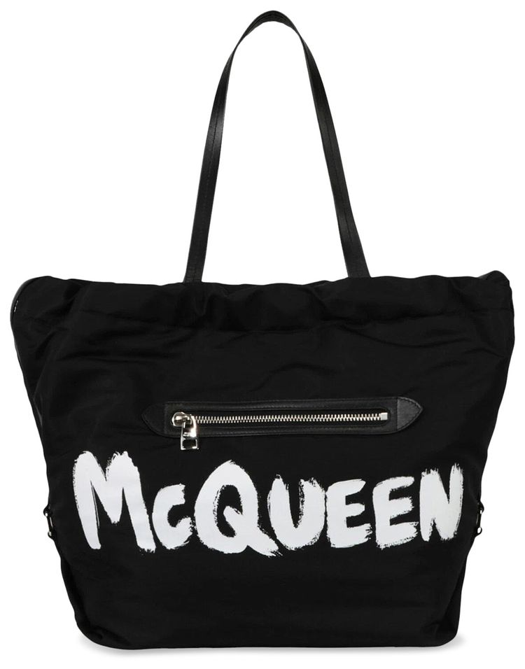 Alexander McQueen The Bundle Large Tote Bag BlackWhite
