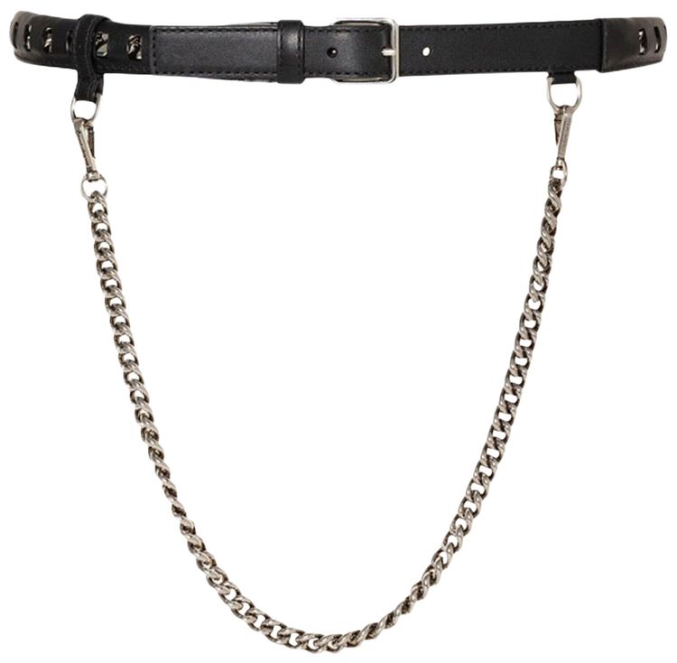 Alexander McQueen Inserted Chain Belt Black
