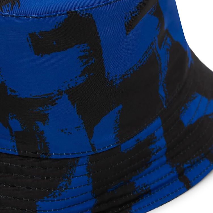 Alexander McQueen Graffiti Logo Print Bucket Hat RoyalBlack