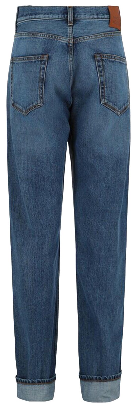 Alexander McQueen Turn Up Jeans Blue Washed