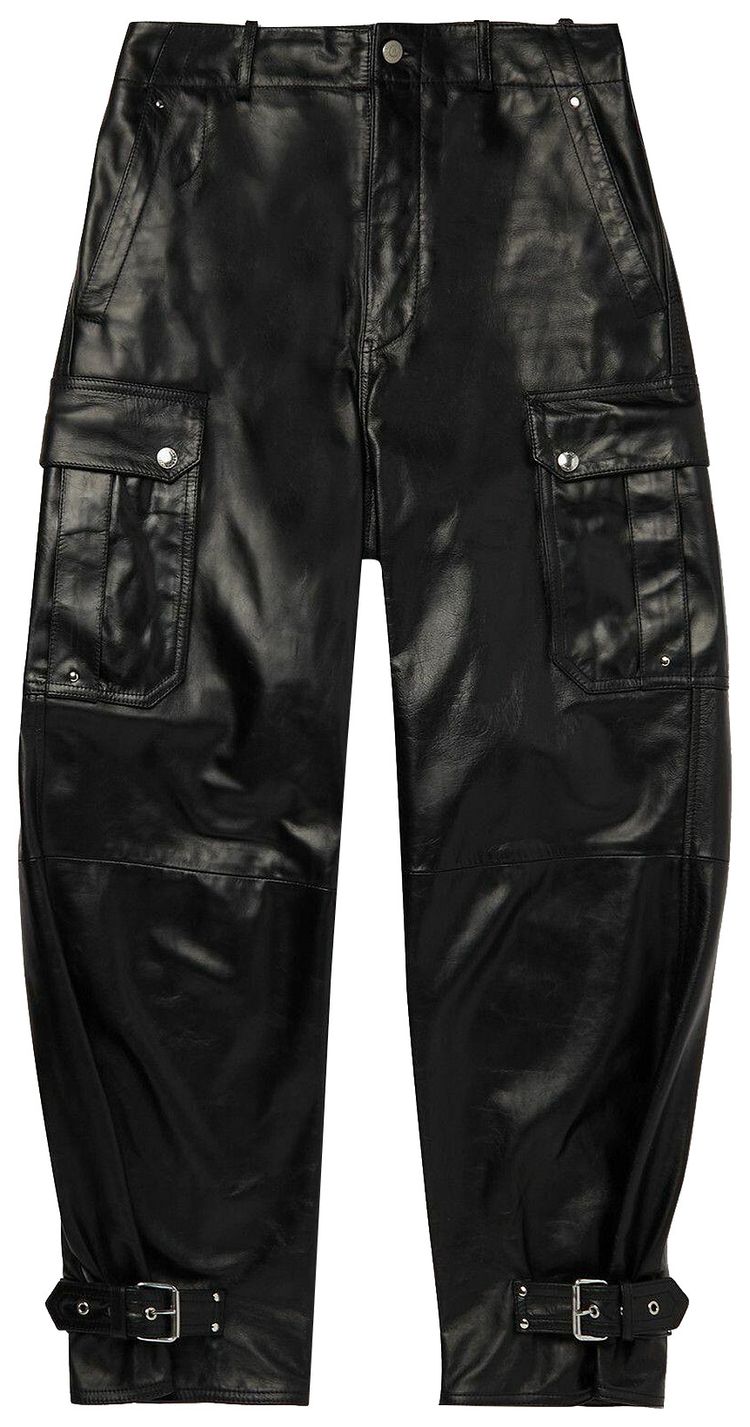 Alexander McQueen Leather Cargo Pants Black