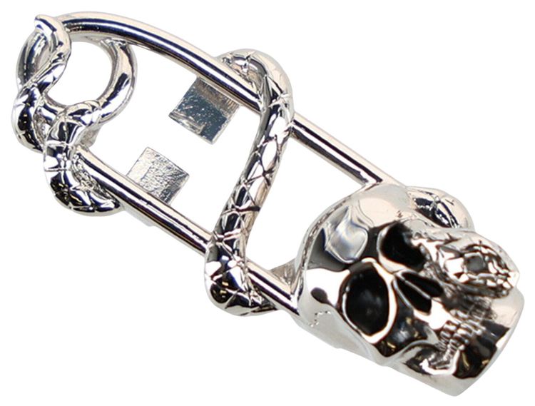 Alexander McQueen Skull And Snake Sneaker Charm Silver