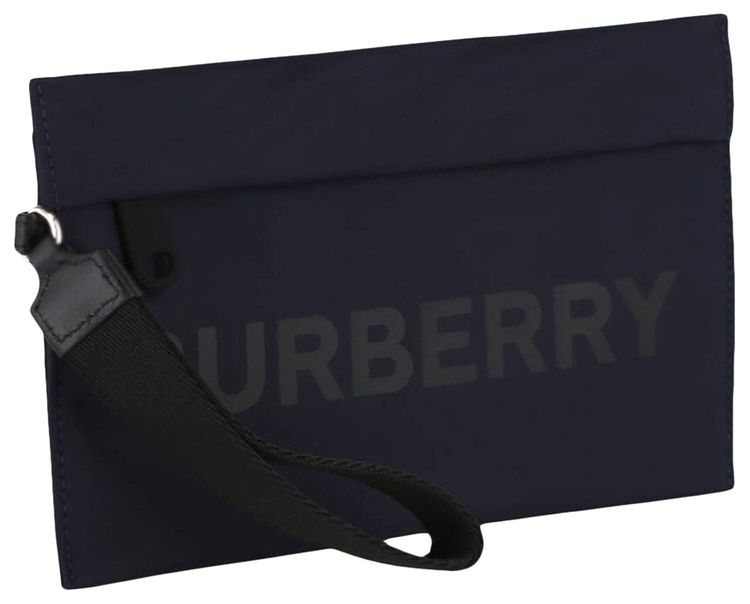 Burberry Logo Nylon Pouch Navy Blue