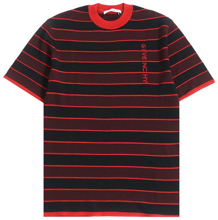 Givenchy Embroidered Crewneck T Shirt BlackBurgundy