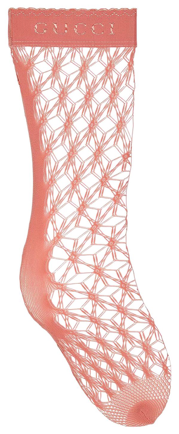 Gucci Fishnet Ankle Socks Pink