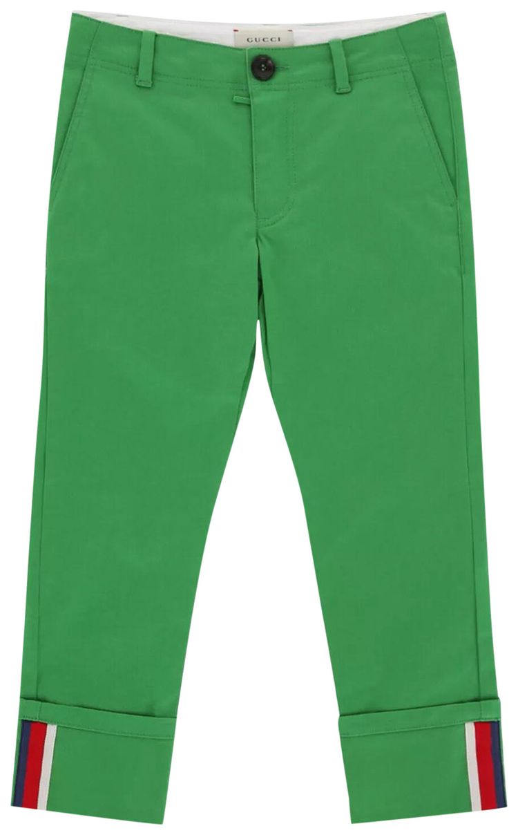 Gucci Kids Web Garbardine Pants Parak GreenWhiteRedBlue