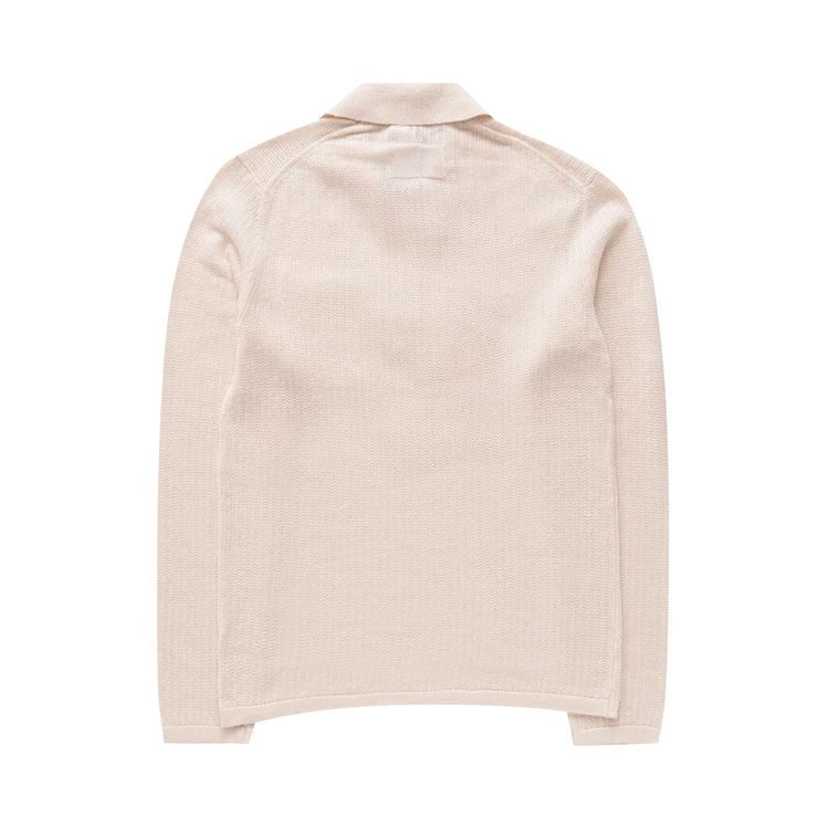 Helmut Lang Long Sleeve Zip Polo Sweater Ivory