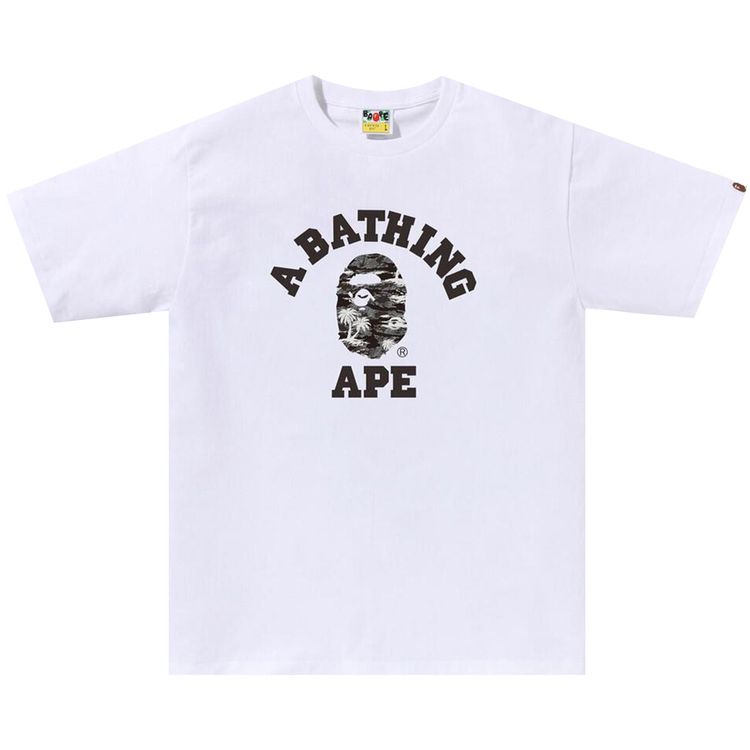 BAPE Palm Tree Camo College Tee WhiteBlack