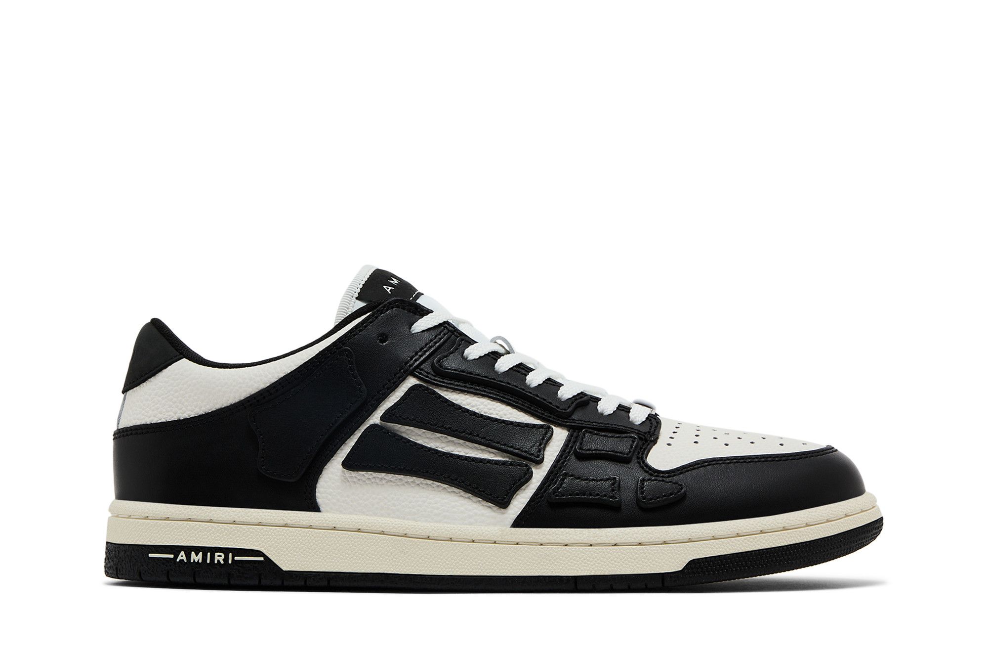 【AMIRI】男性 SKEL TOP LOW ハイトップ スニーカー AMFOSR1047 Skel Top Low Sneaker White Black | The Webster