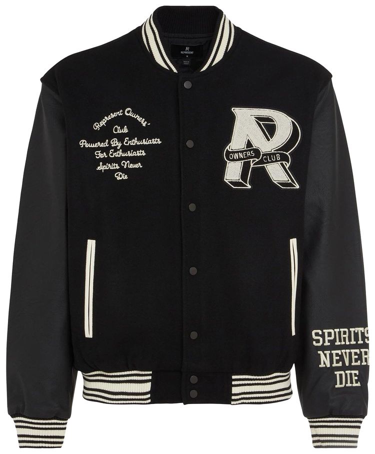 Represent Clo Owners Club Varsity Jacket Black