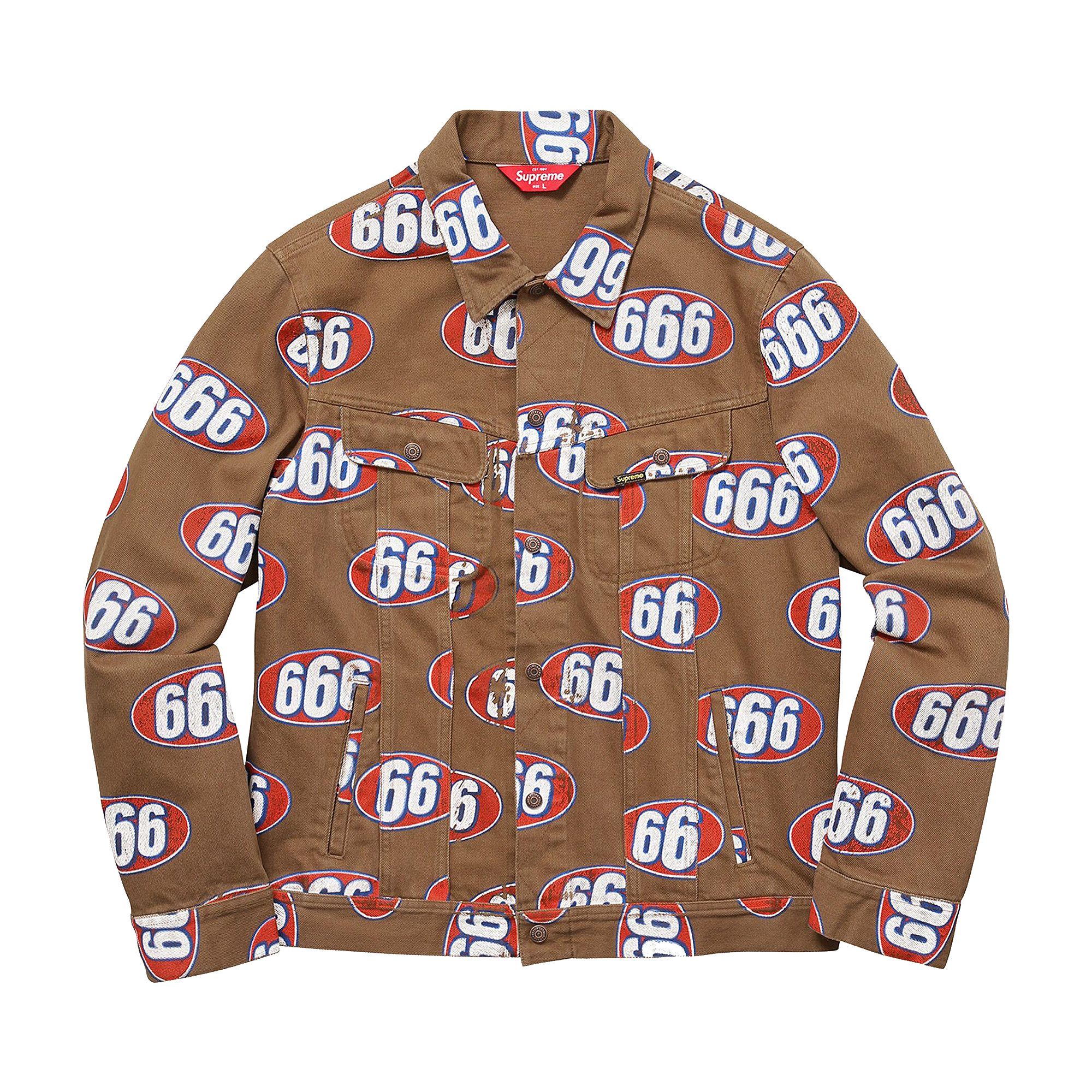 【希少】Supreme 666 Denim Trucker Jacket M Buy Supreme 666 Denim Trucker Jacket 'Brown' - SS17J33 BROWN | GOAT