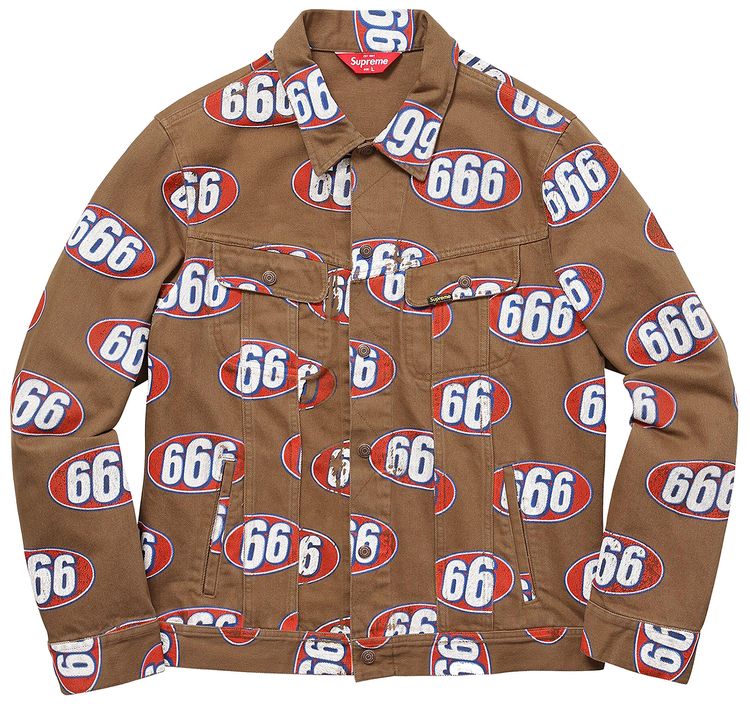 Supreme 666 Denim Trucker Jacket Brown