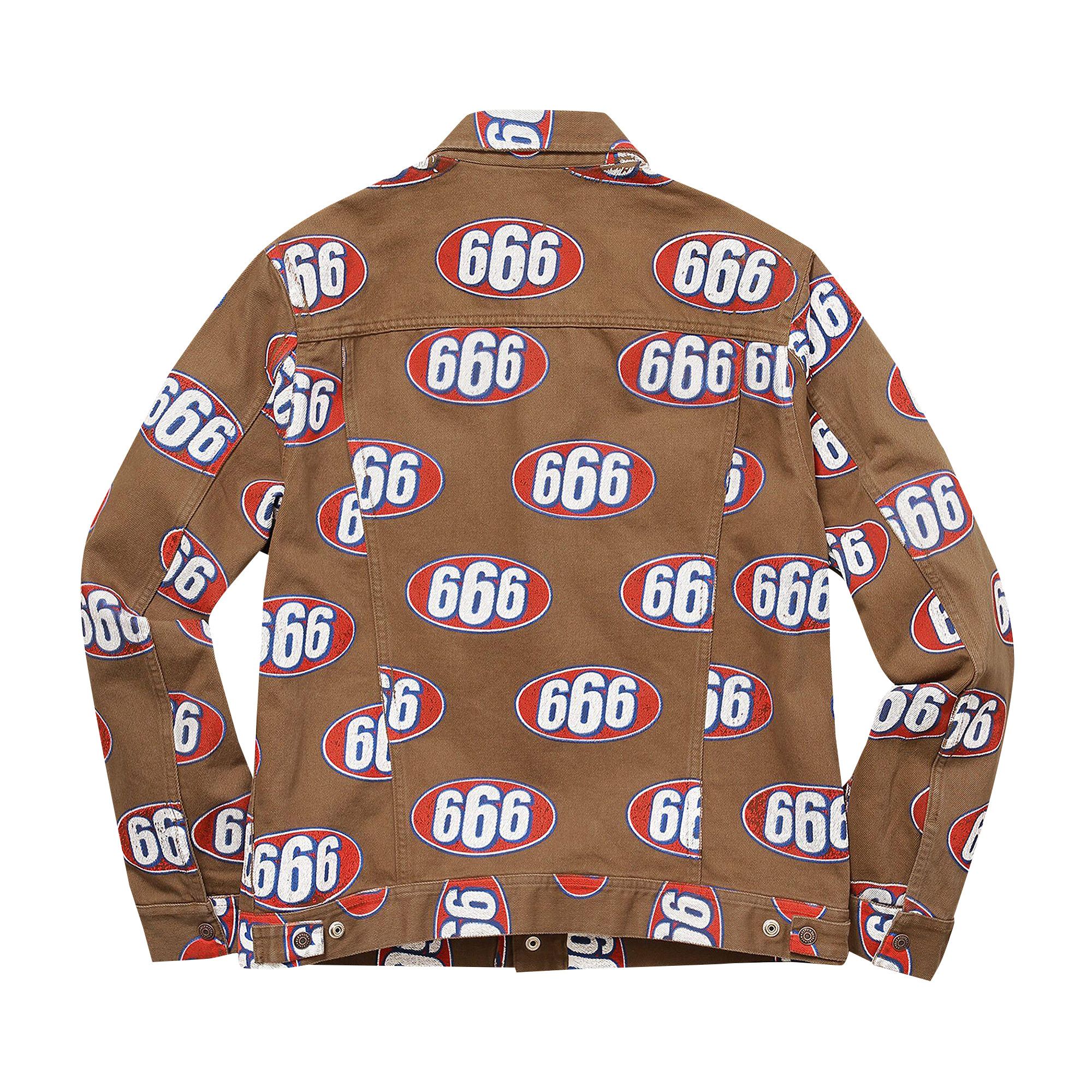【希少】Supreme 666 Denim Trucker Jacket M Buy Supreme 666 Denim Trucker Jacket 'Brown' - SS17J33 BROWN | GOAT