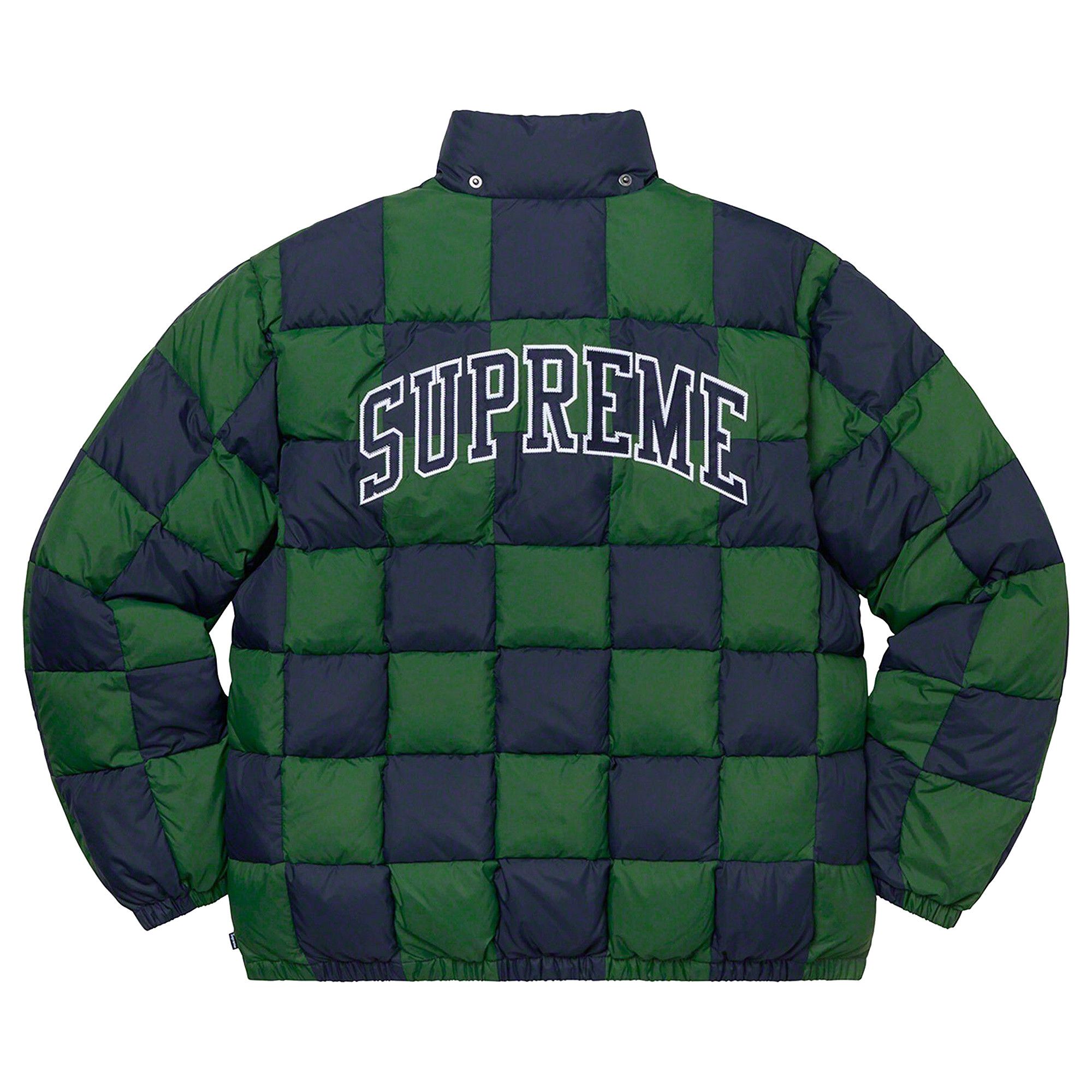 Buy Supreme Checkerboard Puffy Jacket 'Navy' - 00052