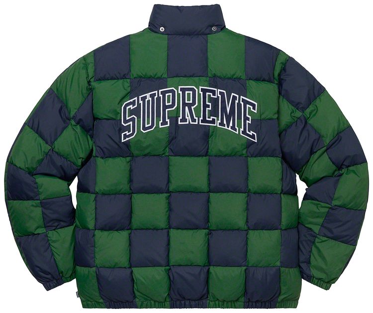 Supreme Checkerboard Puffy Jacket Navy