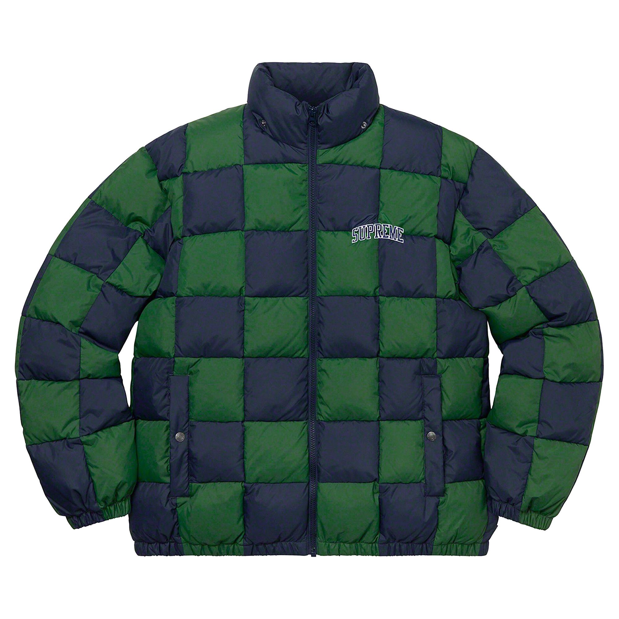 Buy Supreme Checkerboard Puffy Jacket 'Navy' - 00052 1FW1906SCPJN