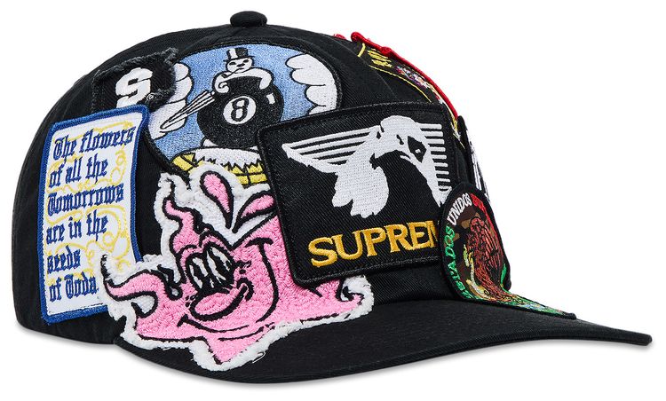 Supreme Patches 6 Panel Black