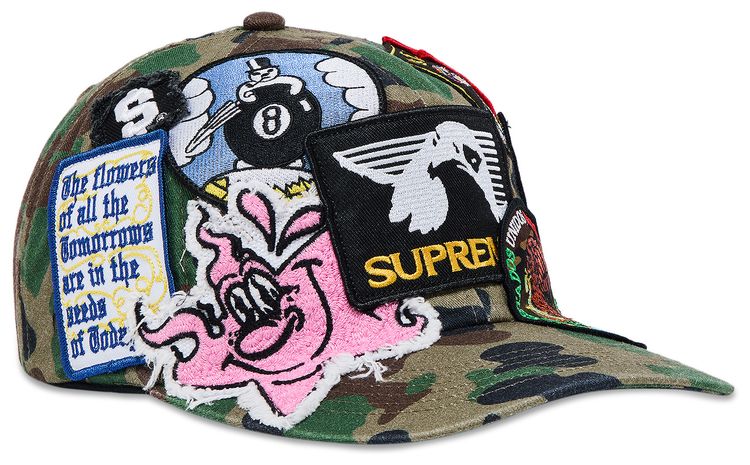Supreme Patches 6 Panel Olive Camo
