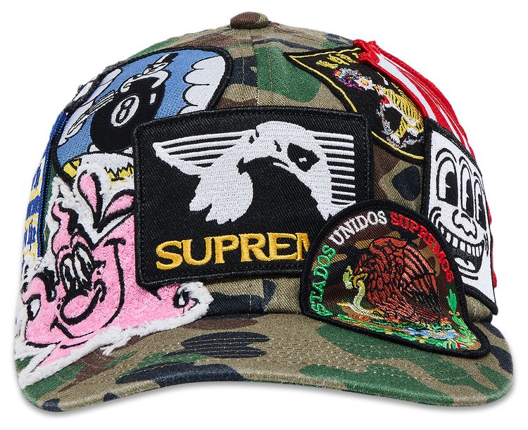 Supreme Patches 6 Panel Olive Camo