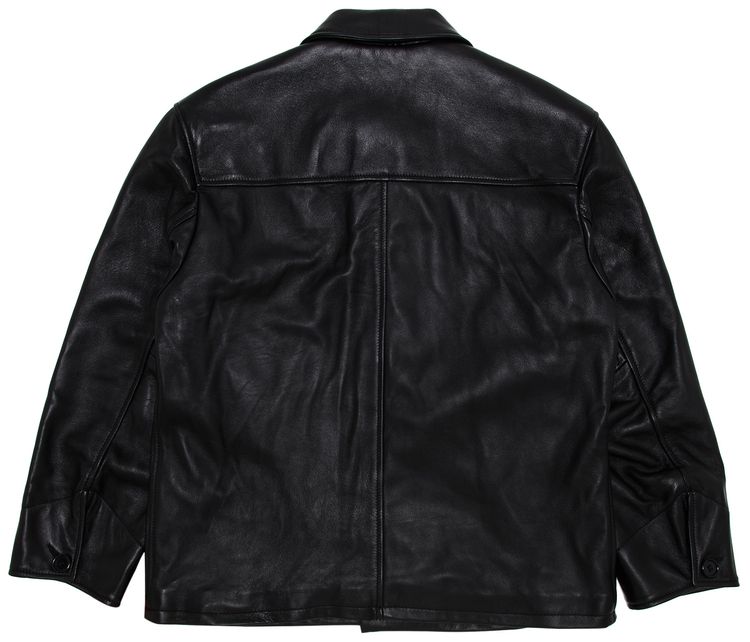 Supreme x Schott Leather Car Coat Black
