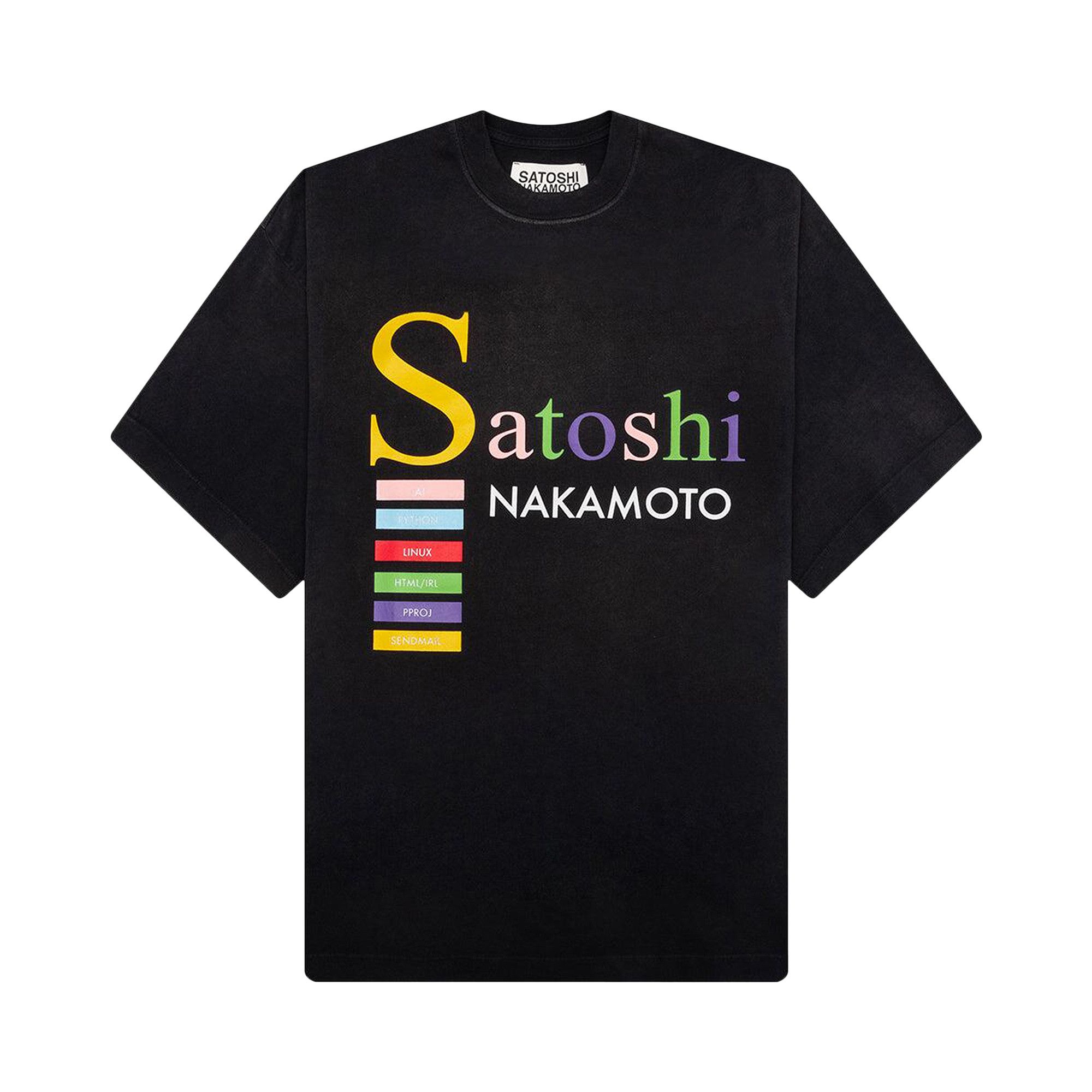 Buy Satoshi Nakamoto Best Code T-Shirt 'Washed Black