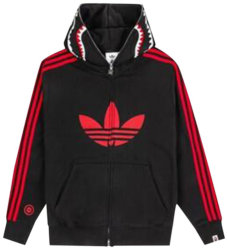 BAPE x Adidas Shark Fleece Full Zip Hoodie Black