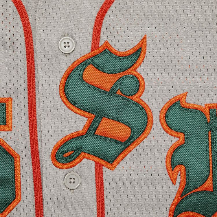 Supreme Old English Baseball Jersey Grey