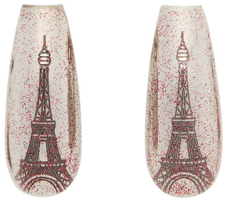 GOAT Exclusive for Manifesto Dheygere Glitter Nail Earrings  Engraved Eiffel Tower