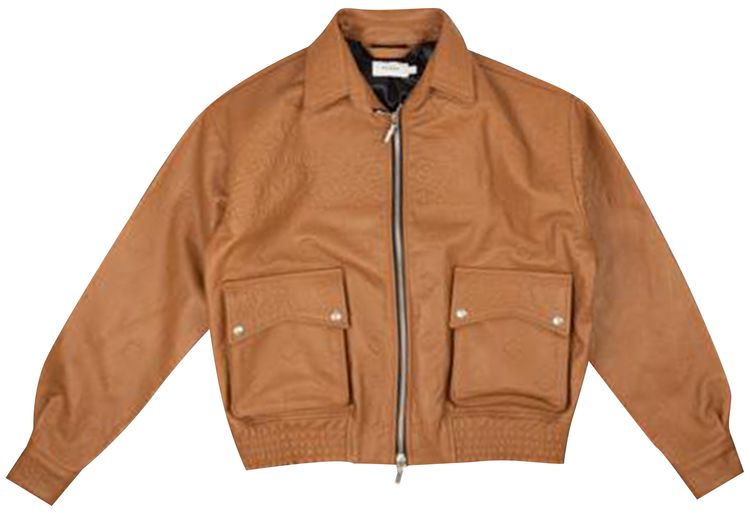 Rhude Leather Embossed Suit Jacket Tan Brown